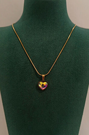 Monalisa Home Gold Renk Kalp Figürlü Gösterişli  Kolye