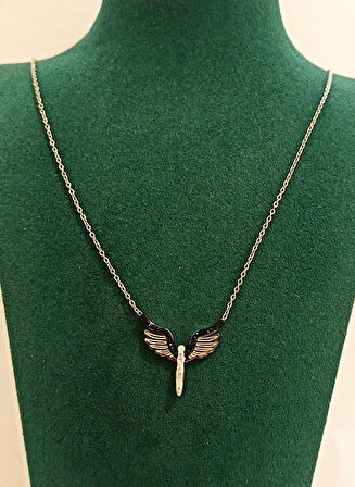 Monalisa Home Lüks Gümüş Renk Yusufcuk Kuşu Figürlü Gösterişli  Kolye