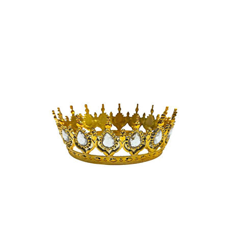 Monalisa Home Taşlı Pasta Tacı 13cm Mika Gold