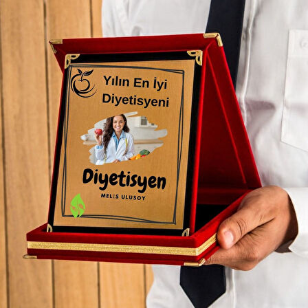 Diyetisyenlere Özel Tasarımlı Fotoğraflı Hediye Plaket