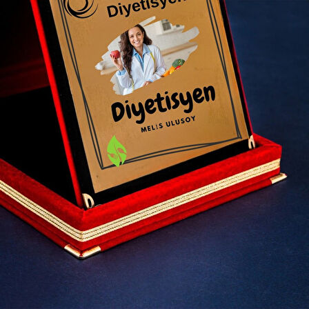 Diyetisyenlere Özel Tasarımlı Fotoğraflı Hediye Plaket