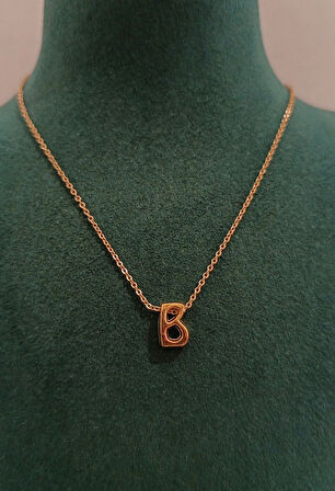 Monalisa Home Gold Renk Lüks Figürlü Gösterişli Harf  Kolye