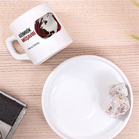 Gümrük Müşavirlerine Özel İsim & Ünvan Yazılı Türk Kahve Fincanı – Hediyelik Tekli Fincan