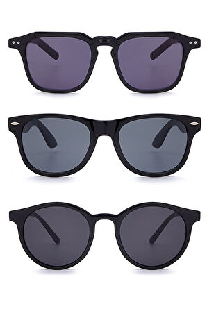 Yazın Trendi Unisex 3'lü Güneş Gözlüğü Seti