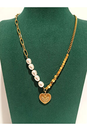 Monalisa Home Gold Renk Lüks Figürlü Gösterişli Kolye