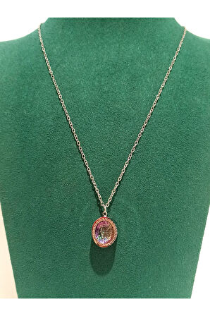 Monalisa Home Gümüş Renk Lüks Figürlü Gösterişli Kolye