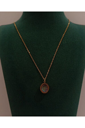 Monalisa Home Gold Renk Lüks Figürlü Gösterişli Kolye