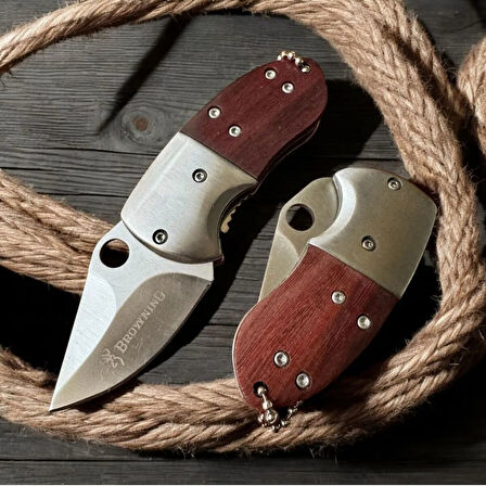 Browning Serisi Ahşap Saplı Çelik Mini Cep Çakısı