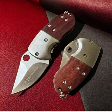 Browning Serisi Ahşap Saplı Çelik Mini Cep Çakısı