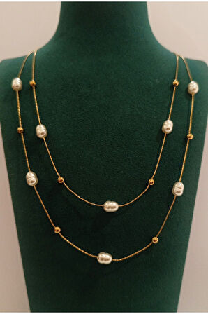 Monalisa Home Gold Renk Lüks Figürlü Gösterişli Kolye