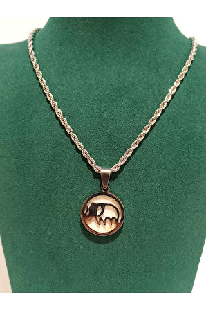 Monalisa Home Gümüş Renk Lüks Figürlü Gösterişli Kolye