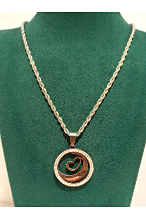 Monalisa Home Gümüş  Renk Lüks Figürlü Gösterişli Kolye