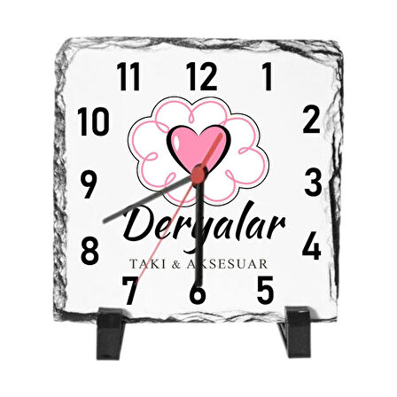 Firmalara Özel Logolu  Masa Üstü Taş Saat 20 x 20 cm