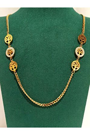 Monalisa Home Gold Renk Lüks Figürlü Gösterişli Kolye