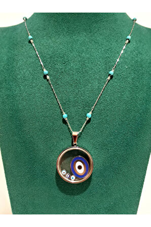 Monalisa Home Gümüş  Renk Lüks Figürlü Gösterişli Kolye