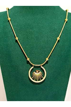 Monalisa Home Gold  Renk Lüks Figürlü Gösterişli Kolye