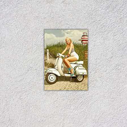 Avrupa Güzelleri Tasarımlı Retro 20 x 28 cm Mdf Duvar Dekorasyon Posteri