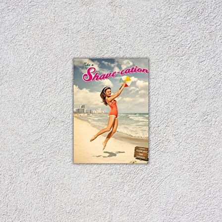 Avrupa Güzelleri Tasarımlı Retro 20 x 28 cm Mdf Duvar Dekorasyon Posteri