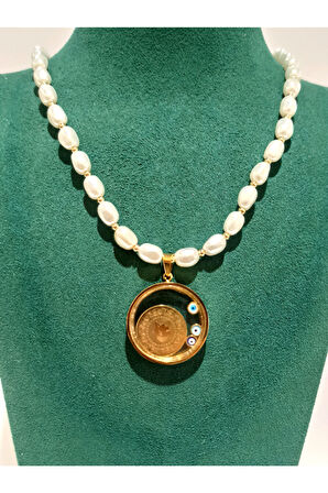 Monalisa Home Gold Renk Lüks Figürlü Gösterişli Kolye