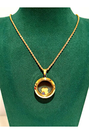 Monalisa Home Gold Renk Lüks Figürlü Gösterişli Kolye