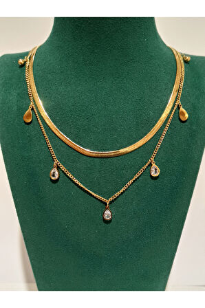 Monalisa Home Gold Renk Lüks Figürlü Gösterişli Kolye