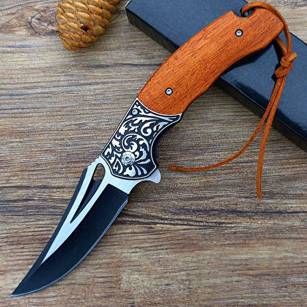 Kişiye Özel Hancer Model Ahşap Saplı Kamp & Outdoor Çakısı