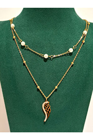 Monalisa Home Gold Renk Lüks Figürlü Gösterişli Kolye