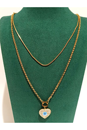 Monalisa Home Gold Renk Lüks Figürlü Gösterişli Kolye