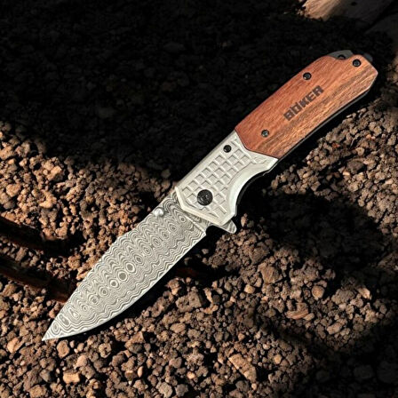 Damaskus İşlemeli Kamp Outdoor Çakı – Dayanıklı ve Şık Tasarım