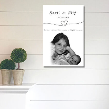 Kişiye Özel Çocukluk Fotoğrafı Birleştirme Posteri – Düğün, Anı ve Hediye- Çerçevesiz
