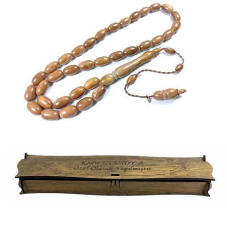 Kişiye Özel Kutulu Kapsül Kesim Kuka Tesbih – El Yapımı Doğal Taneli Hediyelik Tesbih