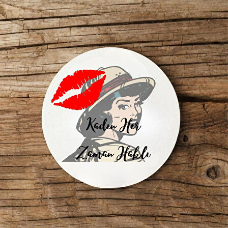 Kadın Her Zaman Haklı Tasarımlı Kupa ve MDF Bardak Altlığı Hediye Seti – Mizahi ve Şık Tasarım