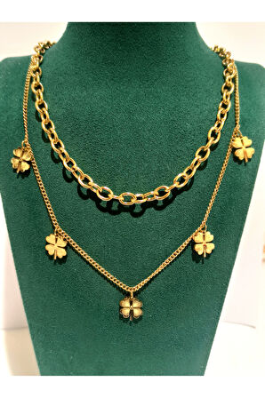 Monalisa Home Gold Renk Lüks Figürlü Gösterişli Kolye