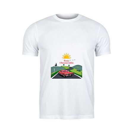 Rota Oluşturuldu Baskılı Tişört – Eğlenceli ve Mizahi Tasarım Tişört