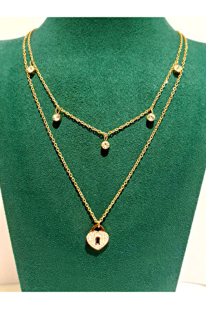 Monalisa Home Gold Renk Lüks Figürlü Gösterişli Kolye