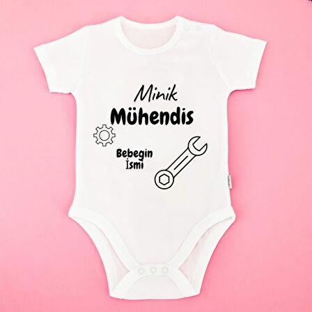 Kişiye Özel Minik Mühendis Bebek Zıbını – Hediyelik Tasarım Baskılı Body