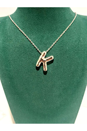 Monalisa Home Gümüş Renk Lüks Figürlü Gösterişli Harf Kolye