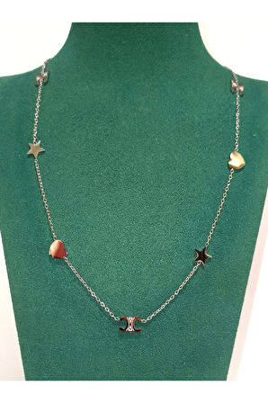 Monalisa Home Gümüş Renk Lüks Figürlü Gösterişli Harf Kolye