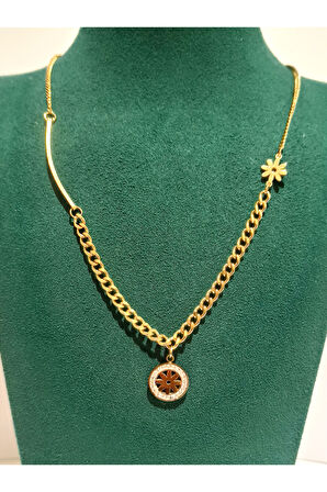 Monalisa Home Gold Renk Lüks Figürlü Gösterişli Harf Kolye