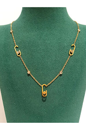 Monalisa Home Gold Renk Lüks Figürlü Gösterişli Harf Kolye