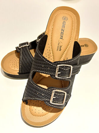 Monalisa Home Lüks Gösterişli Yumuşak Taban Siyah 38 Numara Terlik