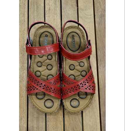 Monalisa Home 37 Numara Lüks Kırmızı Renk Yumuşak Taban Sandalet