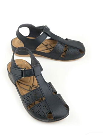 Monalisa Home 36 Numara Lüks Siyah Renk Yumuşak Taban Sandalet