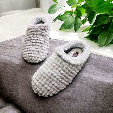 Monalisa Home Lüks Gösterişli Kışlık Gri Renk 37 Numara Terlik