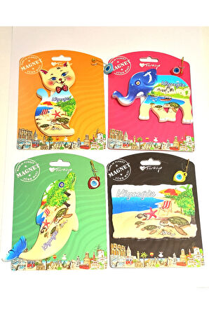 Monalisa Home 4 Adet Farklı Model Desenli Renkli Kültürel Mıknatıslı  Magnet