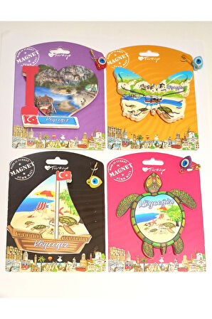 Monalisa Home 4 Adet Farklı Model Desenli Renkli Kültürel Mıknatıslı Magnet