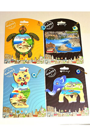 Monalisa Home 4 Adet Farklı Model Desenli Renkli Kültürel Mıknatıslı Magnet