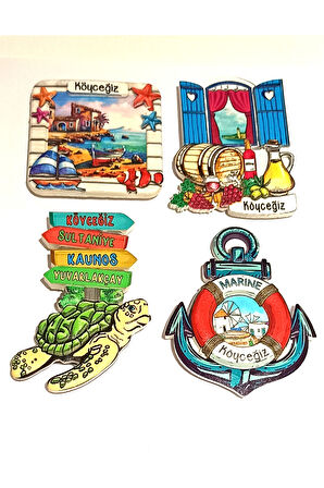 Monalisa Home 4 Adet Farklı Model Desenli Renkli Kültürel Mıknatıslı Magnet