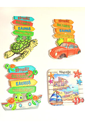 Monalisa Home 4 Adet Farklı Model Desenli Renkli Kültürel Mıknatıslı Magnet