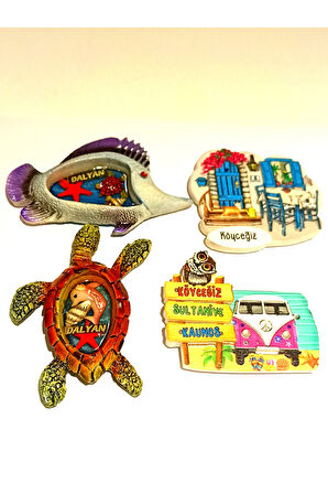 Monalisa Home 4 Adet Farklı Model Desenli Renkli Kültürel Mıknatıslı Magnet